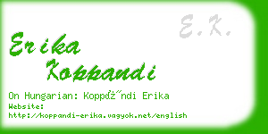 erika koppandi business card